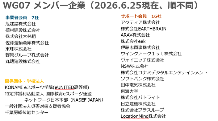 WG07メンバー企業